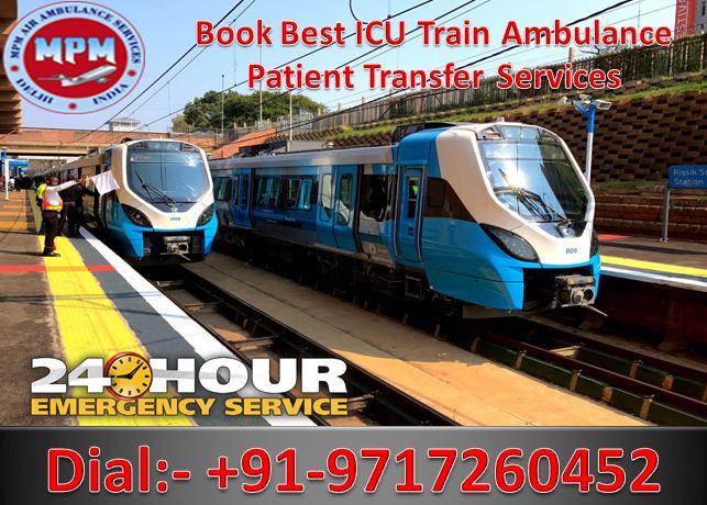 delhi train ambulance patient transfer services by MPM