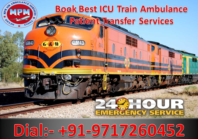 delhi train ambulance patient transfer services by MPM 03
